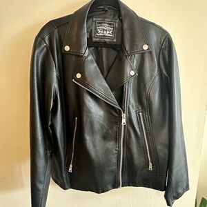 Plus Size Black Faux Leather Jacket - Levi’s - 1X